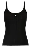 Courrèges Ribbed Tank Top In Black