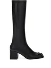 Courrèges Reedition Leather Boots In Schwarz