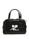 Courrèges Structured Black Bowling Bag With Versatile Carrying Options In Black