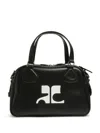 Courrèges Structured Black Bowling Bag With Versatile Carrying Options In Black