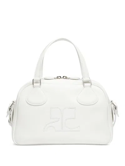 Courrèges Reedition Bowling Leather Bag In White