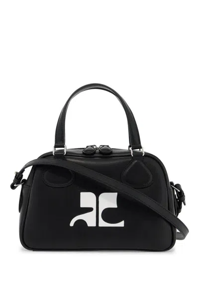 Courrèges Reedition Leather Bowling Bags In Black