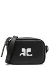 Courrèges Leather Shoulder Bag Strap Adjustable In Black