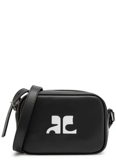 Courrèges Reedition Leather Camera Bag In Black