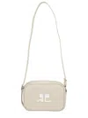 Courrèges Reedition Leather Camera Bag In Beige