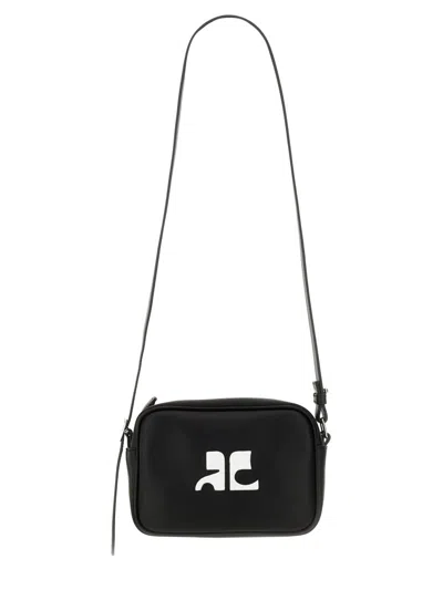 Courrèges Reedition Calfskin Camera Bag In Black