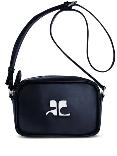 Courrèges Reedition Leather Camera Bag In Blue