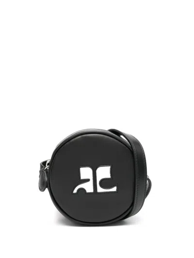 Courrèges Courreges Reedition Leather Circle Bag In Black