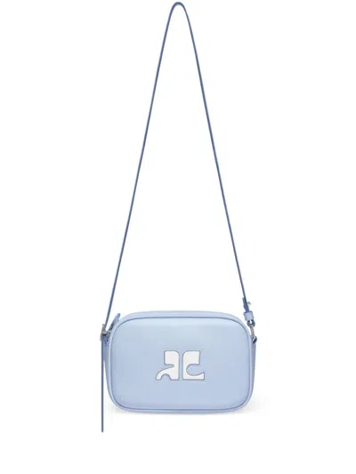 Courrèges Reedition Leather Camera Bag In Blue