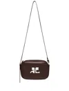 Courrèges Reedition Leather Camera Bag In Brown