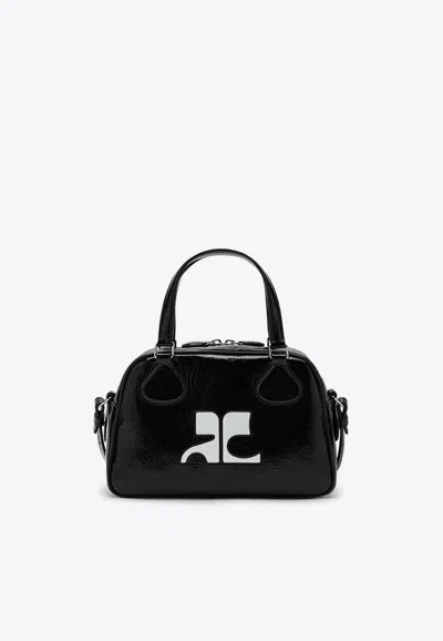 Courrèges Reedition Logo Bowling Bag In Black