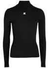 Courrèges Reedition Ribbed Sweater In Black