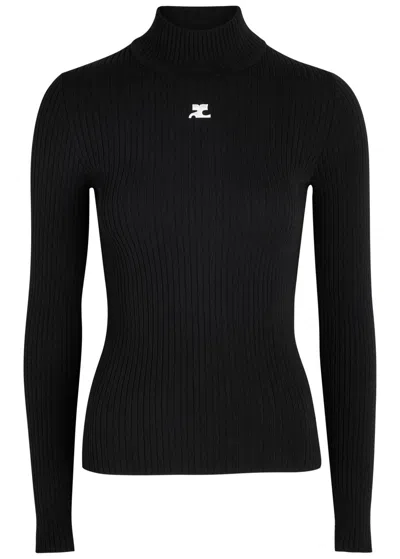 COURRÈGES COURRÈGES REEDITION LOGO RIBBED-KNIT JUMPER