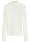 Courrèges Reedition Logo Ribbed-knit Jumper In White