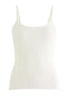 Courrèges Reedition Logo Ribbed-knit Tank In White