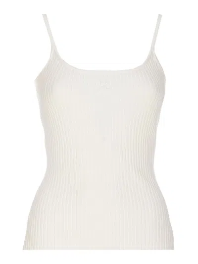 Courrèges Reedition Ribbed Viscose Blend Tank Top In Multi