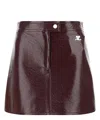 Courrèges Burgundy Reedition Vinyl Miniskirt In Red