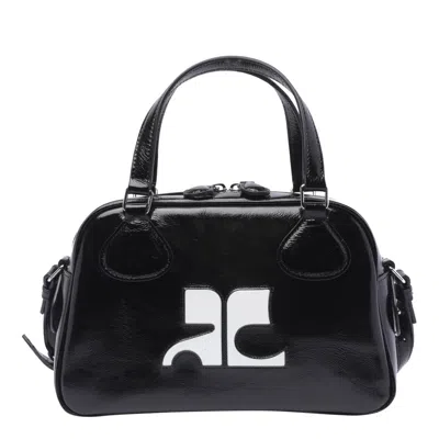 Courrèges Reedition Naplack Bowling Bag In Black