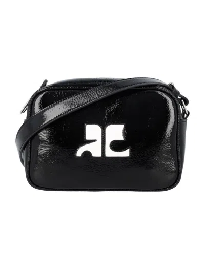 Courrèges Reedition Naplack Camera Bag In Black