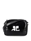 Courrèges Reedition Naplack Mini Bag With Engraved Logo In Black