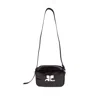 Courrèges Reedition Naplack Shoulder Bag In Black Vinyl In Black