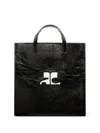 Courrèges Reedition Naplack Tote Bag In Black