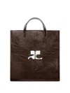 Courrèges Reedition Naplack Tote Bag In Brown