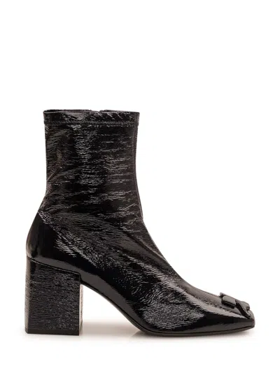 Courrèges Courreges Reedition Reedition Ankle Boots In Lambskin Leather In Navy