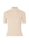 Courrèges Short-sleeved Ribbed Re-e In Multi