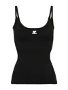 Courrèges Knit Tank Top In Black