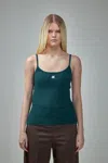 Courrèges Reedition Rib Knit Tank Top In Green