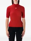 Courrèges Reedition Ribbed High-neck Sweater In Red