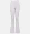 Courrèges Reedition Ribbed-knit Flared Pants In White