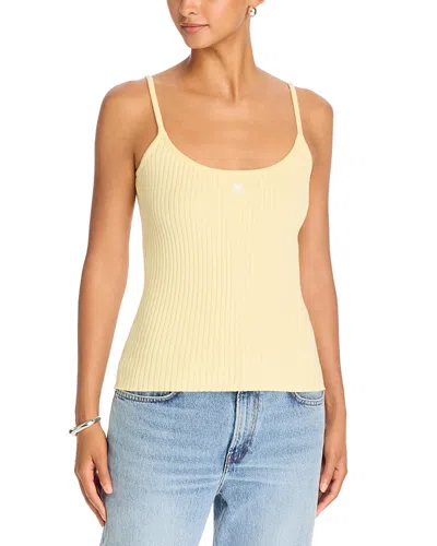 Courrèges Reedition Ribbed Knit Tank Top In Yellow
