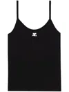 Courrèges Reedition Ribbed Knitted Tank Top Clothing In Black