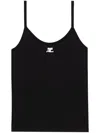 Courrèges Reedition Ribbed Knitted Tank Top Clothing In Black