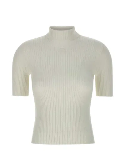 Courrèges Reedition Ribbed Sweater In White