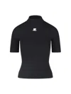 Courrèges Reedition Short Sleeves Rib Knit Sweater