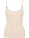 Courrèges Reedition Knit Tank Top In Neutrals