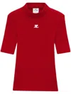 Courrèges Reedition Short Sleeves Ribbed Knitted Sweater Clothing