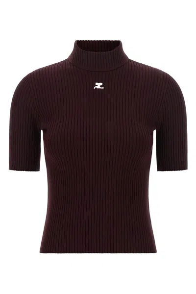 Courrèges 'reedition' Sweater In Burgundy