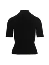 Courrèges Short Sleeves Knit Jumper In Black