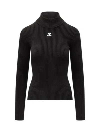 Courreges Reedition Sweaters In Black