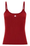 Courrèges Reedition Knit Tank Top Ribbed Straps In Red