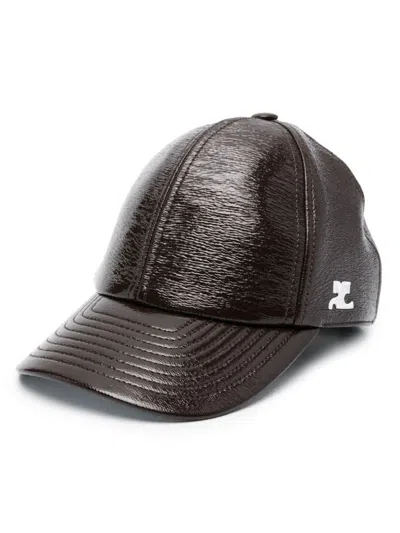 Courrèges Reedition Vinyl Cap In Brown