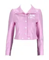 Courrèges Reedition Vinyl Cropped Jacket In Pink