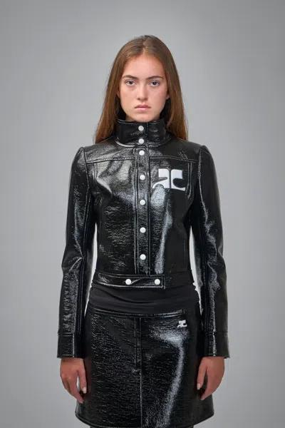 Courrèges Reedition Vinyl Jacket In Black