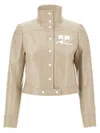 Courrèges Beige Reedition Vinyl Jacket In Neutral