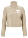 Courrèges Beige Reedition Vinyl Jacket In Neutral