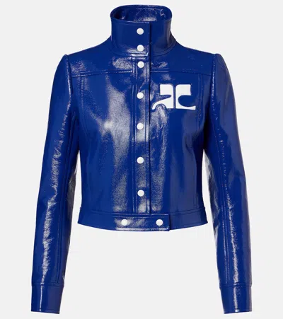 Courrèges Reedition Vinyl Jacket In Blue